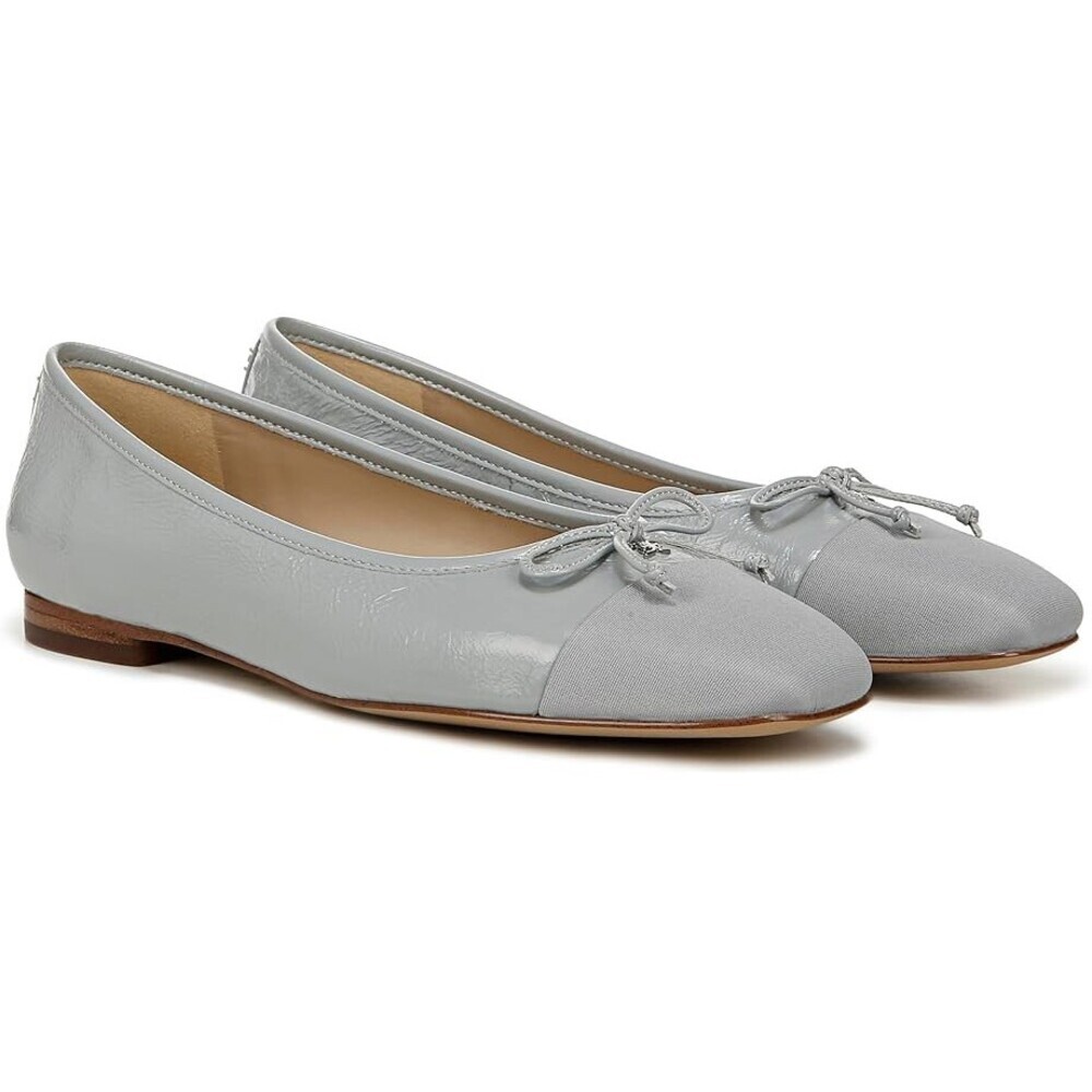 Sam Edelman Marley Ballet Flats Women's US 8 Gray Leather Bow Cap Toe GAL1934